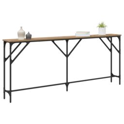 Berkfield Home Console Table Artisan Oak 180x23x75 cm Engineered Wood in Brown - Size: 180 x 23 x 75 cm - thumbnail 3