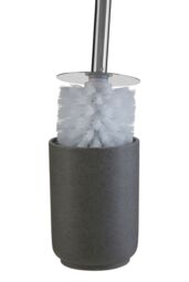 Orsina Grey Toilet Brush With Ridged Holder, Polyresin Toilet Brush, Modern Lavatory Brush For Toilet Cleaning - thumbnail 3