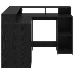 Berkfield Home Modern Desk Black Oak 130x130x91 cm Engineered Wood - Size: 130 x 130 x 91 cm - thumbnail 7