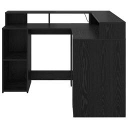 Berkfield Home Modern Desk Black Oak 130x130x91 cm Engineered Wood - Size: 130 x 130 x 91 cm - thumbnail 6