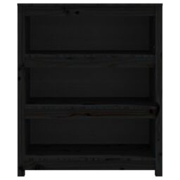 Berkfield Home Book Cabinet Black 80x35x97 cm Solid Wood Pine - Size: 80 x 35 x 97 cm - thumbnail 5