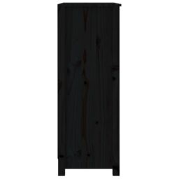Berkfield Home Book Cabinet Black 80x35x97 cm Solid Wood Pine - Size: 80 x 35 x 97 cm - thumbnail 6