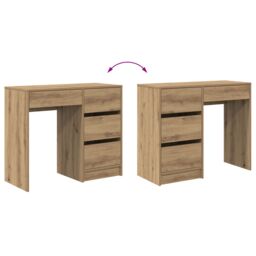 Berkfield Home Brown Writing Desk Artisan oak Engineered wood Compact Storage - thumbnail 9