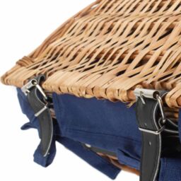 Red Hamper Wicker Small Packaging Cotton Lined Basket in Blue - thumbnail 4