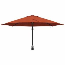 Berkfield Home Modern Wall-mounted Garden Parasol with LEDs Terracotta 248 cm in Orange - thumbnail 4