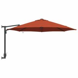 Berkfield Home Modern Wall-mounted Garden Parasol with LEDs Terracotta 248 cm in Orange - thumbnail 5