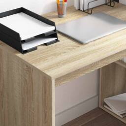 Berkfield Home Computer Desk Sonoma oak Engineered wood Medium Computer Desk in Light Tan - thumbnail 4