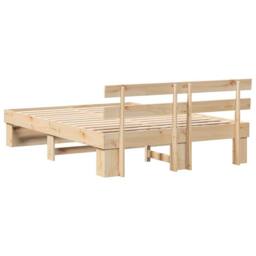 Berkfield Home Traditional with Headboard Brown 160 x 200 cm Pine wood in Light Tan - thumbnail 7