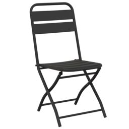 Berkfield Home Folding Garden Chairs 2 pcs Anthracite 42x52x82 cm Powder-coated Steel - Size: 42 x 52 x 82 cm - thumbnail 4