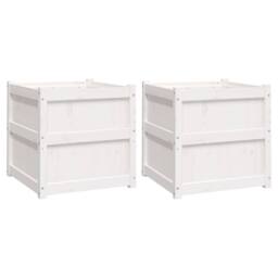 Berkfield Home Garden Planters 2 pcs White Solid Wood Pine