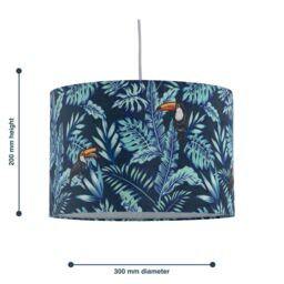 First Choice Lighting Toucan - Velvet Toucan Design 30cm Pendant or Table Lamp Shade in Blue - thumbnail 8
