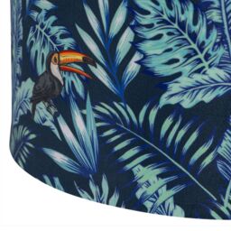 First Choice Lighting Toucan - Velvet Toucan Design 30cm Pendant or Table Lamp Shade in Blue - thumbnail 4