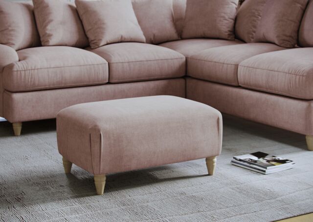 The Great Sofa Company Beatrice Footstool Faro Soft Pink