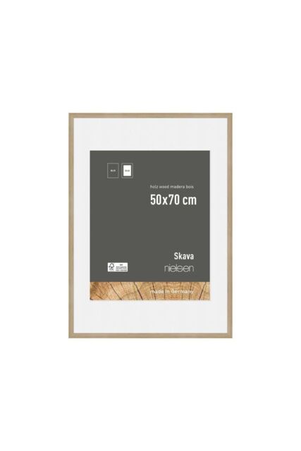 nielsen Skava 50 x 70cm Wooden Picture Frame With 40x60cm Mount & Glass Front in Light Oak - Size: 50 x 70 cm - image 1