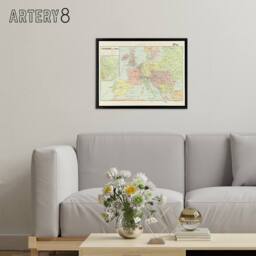 "Artery8 Peltier 1914 French Political Map of Europe Framed Canvas Wall Art Print - Size: W12"" x H16""" - thumbnail 3