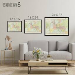 "Artery8 Peltier 1914 French Political Map of Europe Framed Canvas Wall Art Print - Size: W12"" x H16""" - thumbnail 4
