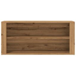 Berkfield Home Shoe Bench Artisan Oak 100x35x45 cm Engineered Wood in Brown - Size: 100 x 35 x 45 cm - thumbnail 4