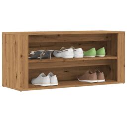 Berkfield Home Shoe Bench Artisan Oak 100x35x45 cm Engineered Wood in Brown - Size: 100 x 35 x 45 cm