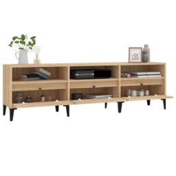 Berkfield Home TV Cabinet Sonoma Oak 150x30x44.5 cm Engineered Wood in Brown - thumbnail 5