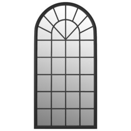 Berkfield Home Garden Mirror Black 90x45 cm Iron for Outdoor Use - thumbnail 3