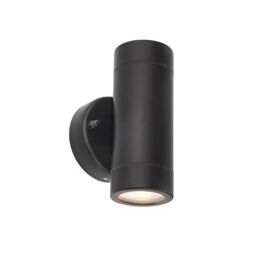 Netlighting Palin 2 Light Outdoor Wall Light Matt Black Glass IP44 GU10