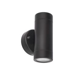 Netlighting Palin 2 Light Outdoor Wall Light Matt Black Glass IP44 GU10 - thumbnail 2