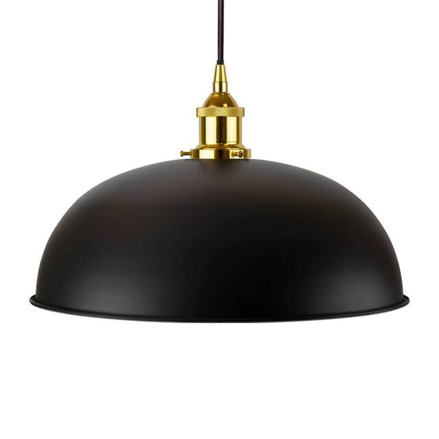 SE Home Matt Black Worcester Pendant Light - Gold - Black Round - image 1