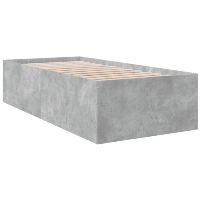 Berkfield Home Modern Bed Frame without Mattress Concrete Grey 90x190 cm Single - image 1