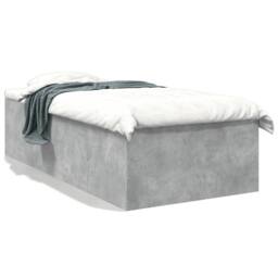 Berkfield Home Modern Bed Frame without Mattress Concrete Grey 90x190 cm Single - thumbnail 3