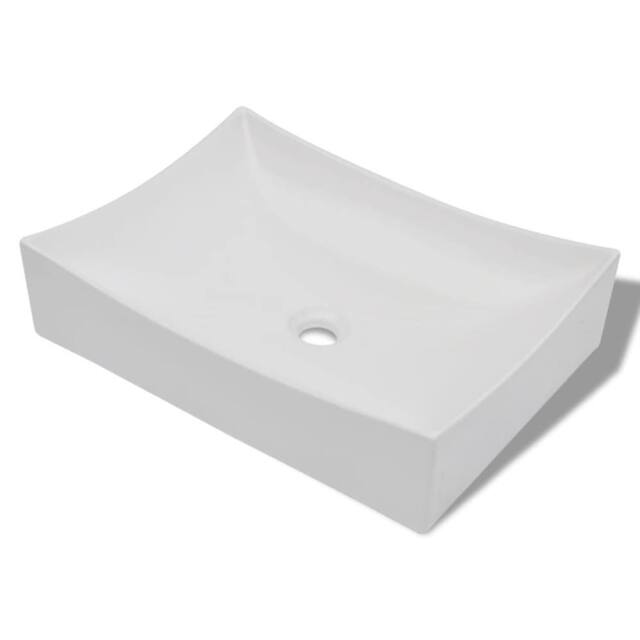 Berkfield Home Bathroom Ceramic Porcelain Sink Art Basin White High Gloss - image 1