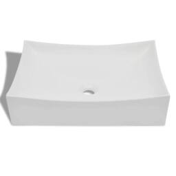 Berkfield Home Bathroom Ceramic Porcelain Sink Art Basin White High Gloss - thumbnail 3
