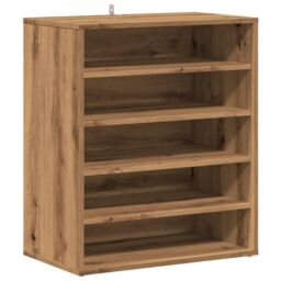 Berkfield Home Shoe Cabinet Artisan Oak 60x35x70 cm Engineered Wood in Brown - Size: 60 x 35 x 70 cm - thumbnail 2