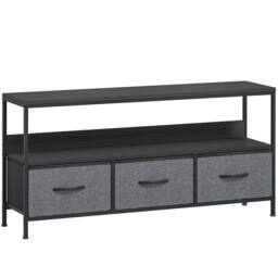 VOGREX Black Industrial Vintage Metal TV Storage Cabinet in Grey