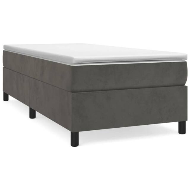 Berkfield Home Bed Frame without Mattress Dark Grey Single Velvet (UK/IE/FI/NO only) - image 1