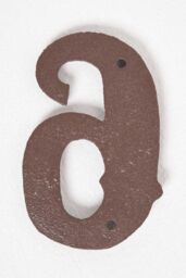Homescapes Cast Iron House number, 6 in Brown - thumbnail 2