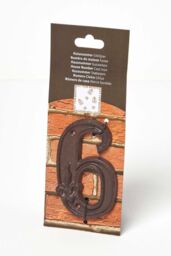 Homescapes Cast Iron House number, 6 in Brown - thumbnail 4