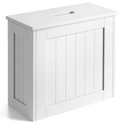 Christow Bathroom Tidy Box Toilet Roll Cleaning Product Small Storage Unit White - thumbnail 1