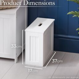 Christow Bathroom Tidy Box Toilet Roll Cleaning Product Small Storage Unit White - thumbnail 6