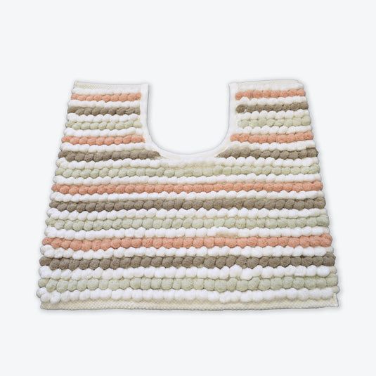Allure Bath Fashions Striped Chunky Bobble Pedestal Mat in Pale Pink - image 1