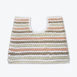 Allure Bath Fashions Striped Chunky Bobble Pedestal Mat in Pale Pink