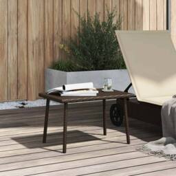 Berkfield Home Garden Coffee Table Rectangular Brown 60x40x37 cm Poly Rattan - Size: 60 x 40 x 37 cm - thumbnail 3