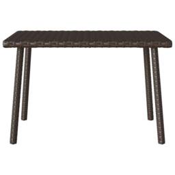 Berkfield Home Garden Coffee Table Rectangular Brown 60x40x37 cm Poly Rattan - Size: 60 x 40 x 37 cm - thumbnail 4