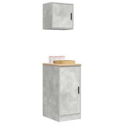 Berkfield Home Garage Cabinets 2 pcs Concrete Grey Engineered Wood - thumbnail 4