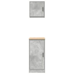 Berkfield Home Garage Cabinets 2 pcs Concrete Grey Engineered Wood - thumbnail 8