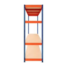 Monstershop S-Rax 4 Shelf Racking - 180cm x 180cm x 60cm in Blue - Size: 180 cm x 180 cm x 60 cm - thumbnail 4