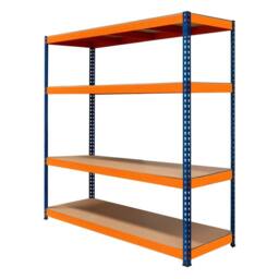 Monstershop S-Rax 4 Shelf Racking - 180cm x 180cm x 60cm in Blue - Size: 180 cm x 180 cm x 60 cm
