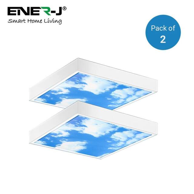 ENER-J SKY Cloud 2D with Borderline LED Backlit 60x60cms 40W 2pcs pack in White - Size: 60x60 cm - image 1