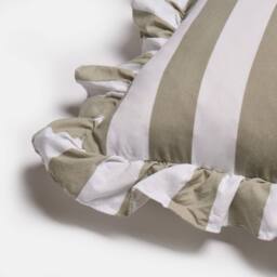 OHS 4 Pack Stripe Frill Filled Cushion Cover in Green - Size: 45 cm x 45 cm - thumbnail 5