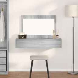 Berkfield Home Wall Hanging Dressing Table Grey Sonoma 100x40x70 cm - Size: 100 x 40 x 70 cm - thumbnail 1