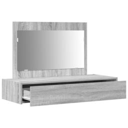 Berkfield Home Wall Hanging Dressing Table Grey Sonoma 100x40x70 cm - Size: 100 x 40 x 70 cm - thumbnail 5